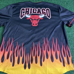 Rare Chicago Bulls Basketball Jersey Size 2XL Flames Has A Small Flaw Read Desc‎
